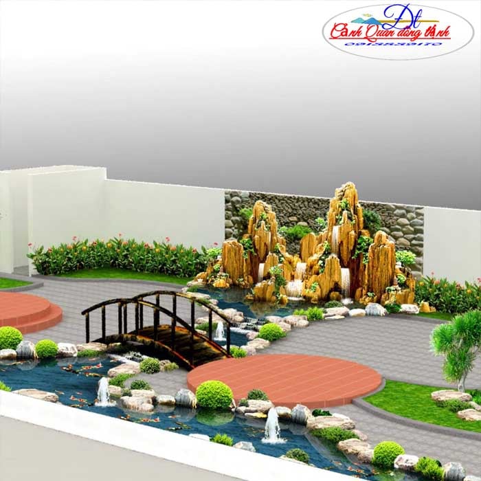 Hồ cá koi - Hòn non bộ sân vườn