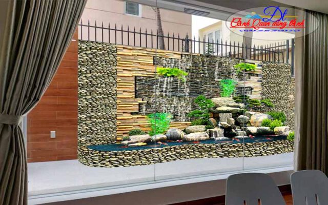 Mẫu tường thác nước ngoài trời. Ảnh 1