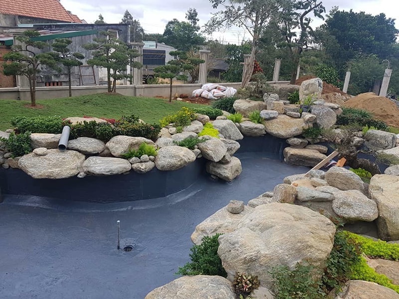 Quy trình thi công hồ cá koi 01